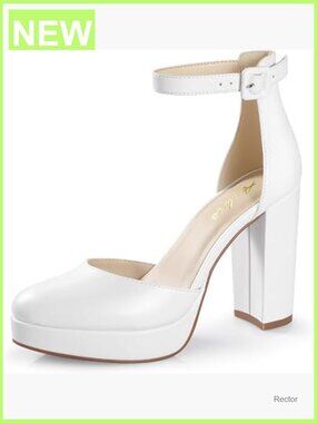 Closed Toe Chunky Block Heels Platform Pumps 4 Inch